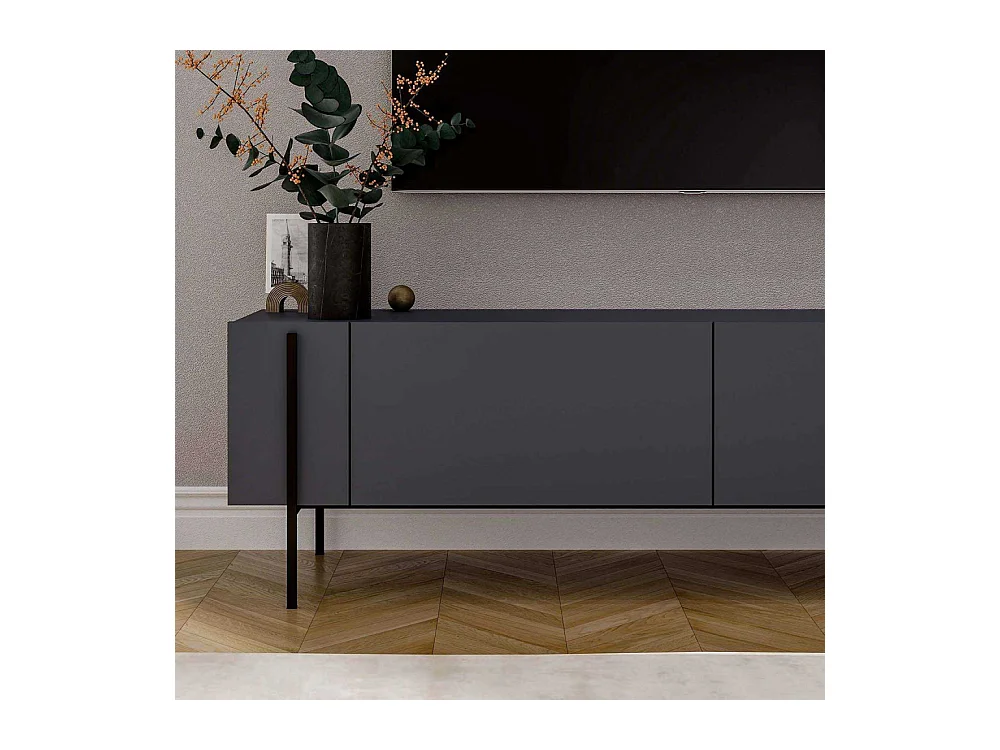 Meuble TV en aggloméré et métal Herman