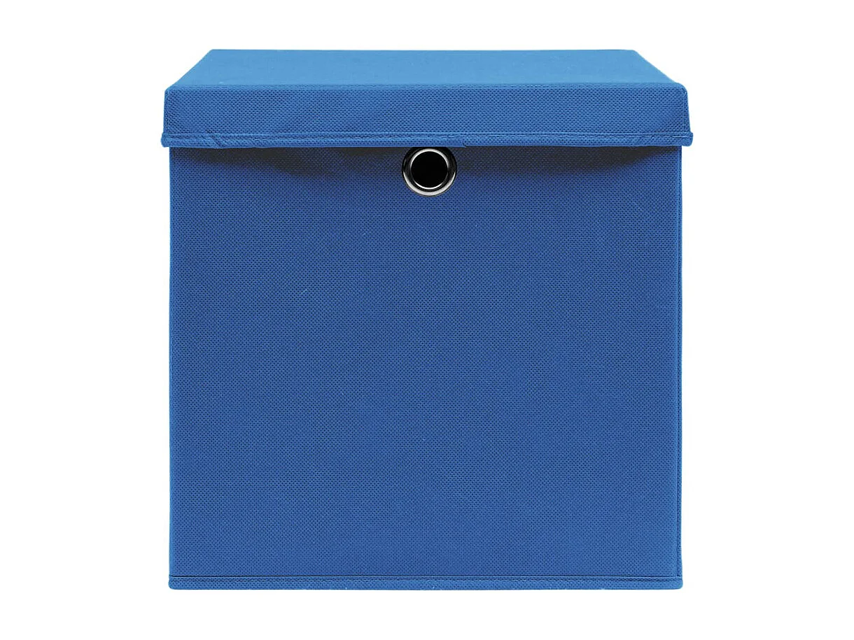 Aufbewahrungsboxen mit Deckeln 10 Stk. Blau 32x32x32 cm Stoff