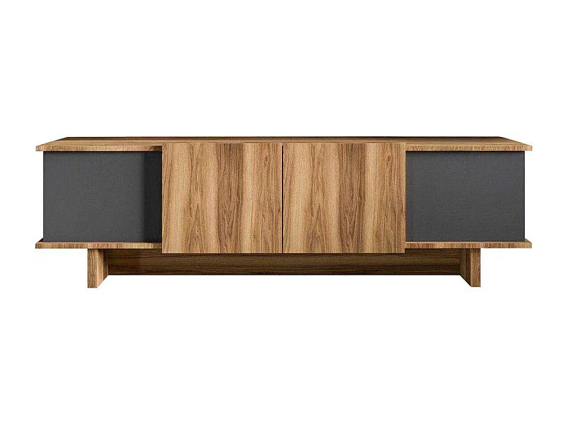 Móvel de TV – 180 cm x 50 cm x 33 cm – Antracite e Nogueira – Chipboard