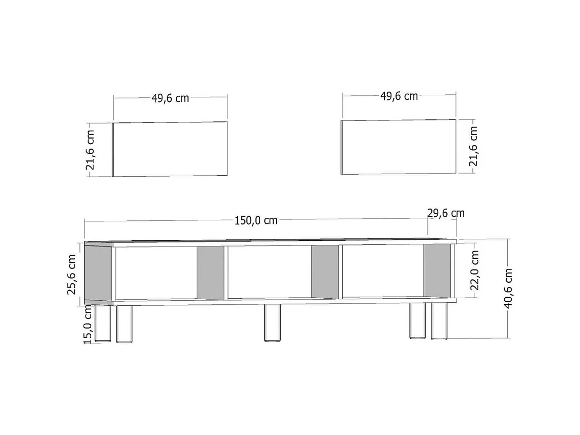 Meuble TV en aggloméré Inci Bohem Modèle 2