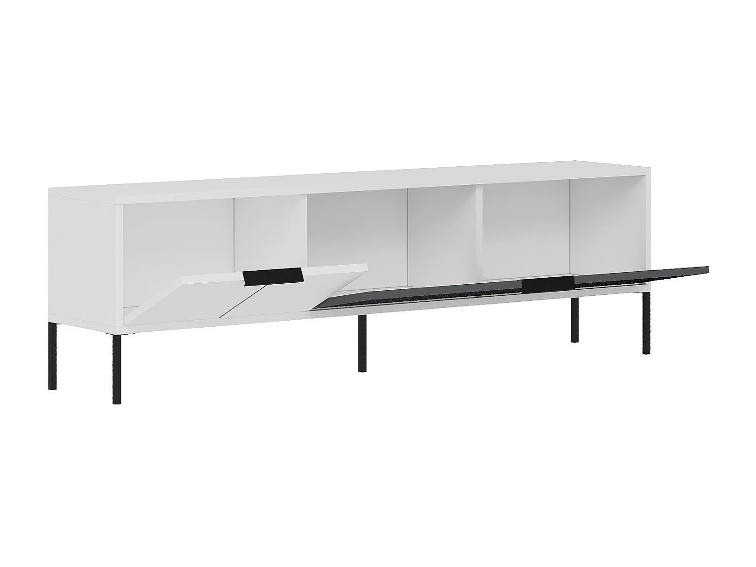 Móvel de TV – 150cm x 45cm x 30cm – Branco e Antracite – Painel de Partículas