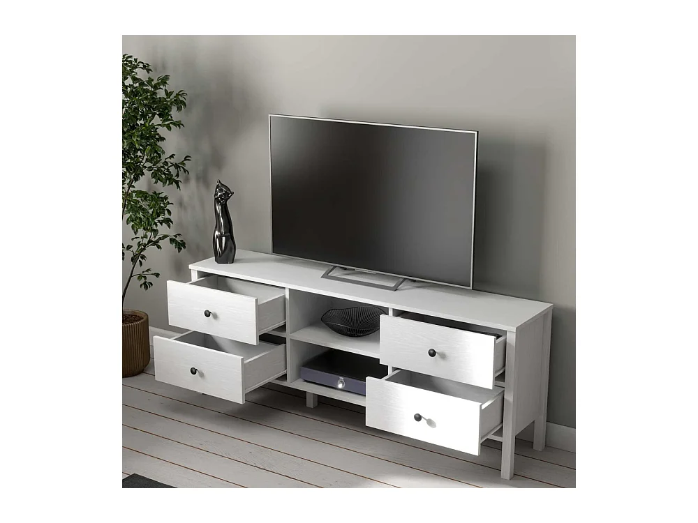 Meuble TV en aggloméré Frannie Modèle 5 : 160 x 35 x 62 cm