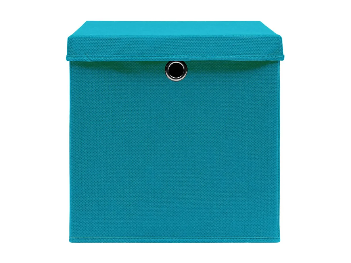 Aufbewahrungsboxen mit Deckeln 10Stk. Babyblau 32x32x32cm Stoff