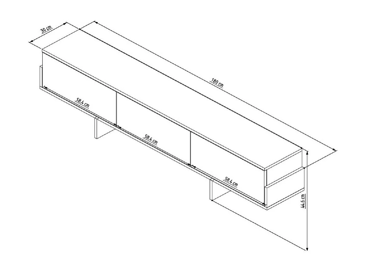 Móvel de TV – 180cm x 44,6cm x 30cm – Nogueira e Carvalho Safira – MDF
