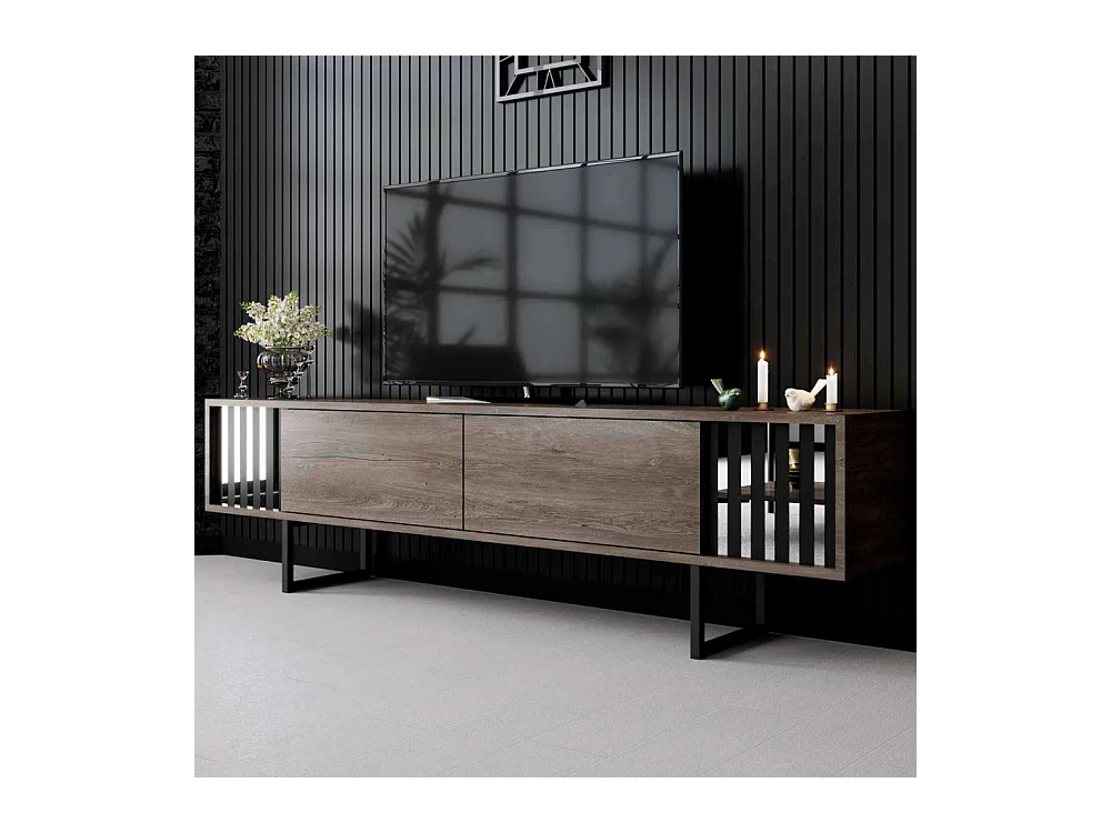 Meuble TV en aggloméré et métal Chrome Line