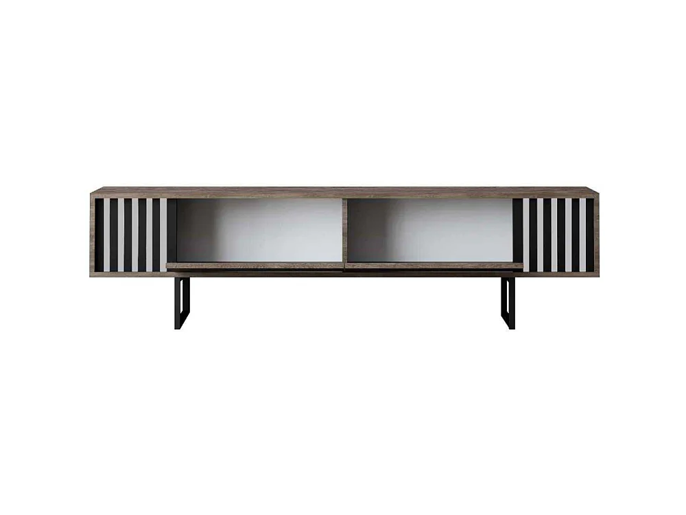 TV-Ständer – 180 cm x 30 cm x 48 cm – Walnuss und Schwarz – MDF