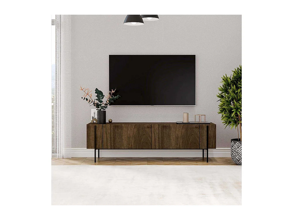 Meuble TV en aggloméré et métal Herman