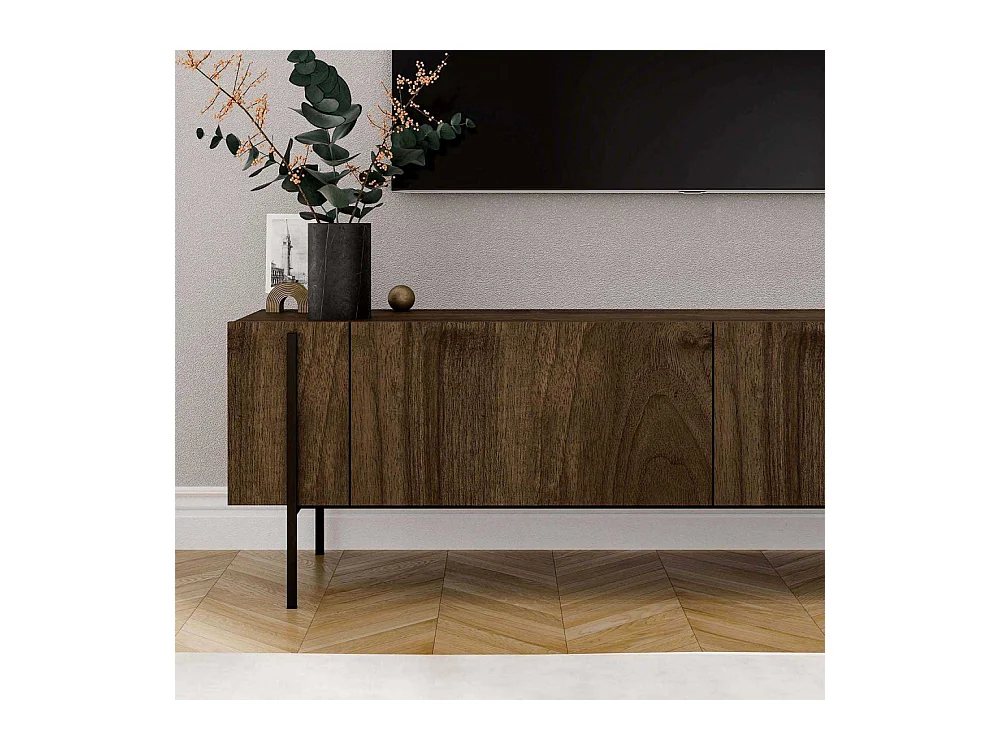 Meuble TV en aggloméré et métal Herman