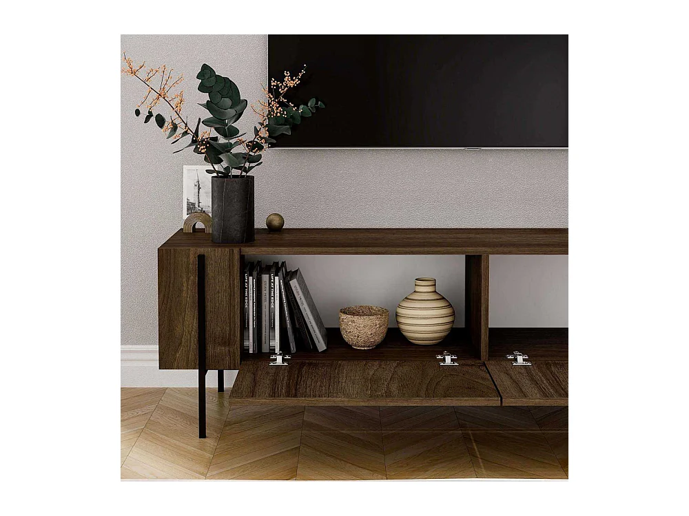 Meuble TV en aggloméré et métal Herman