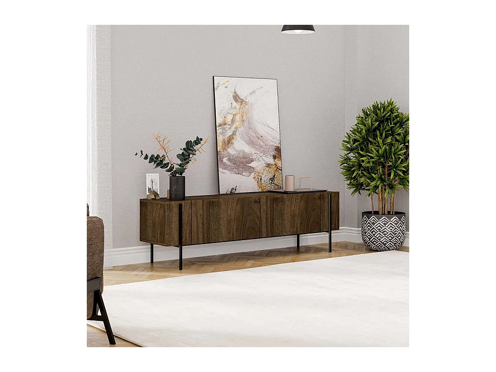 Meuble TV en aggloméré et métal Herman