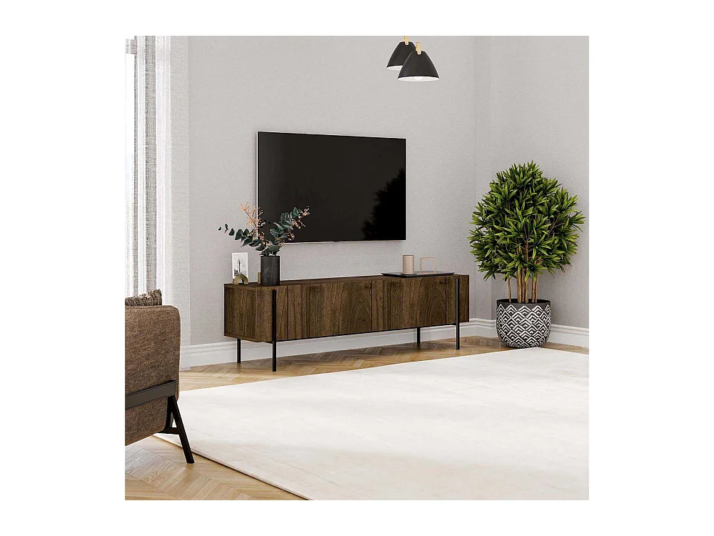 Meuble TV en aggloméré et métal Herman