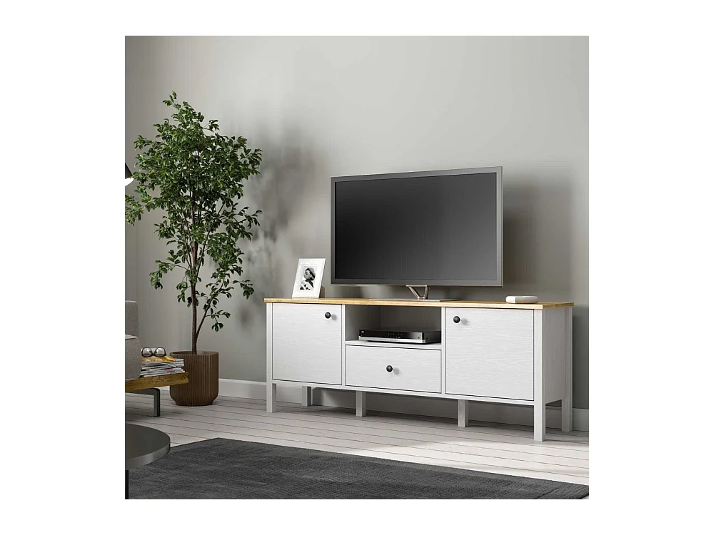 Meuble TV en aggloméré Frannie Modèle 1 : 150 x 35 x 58 cm