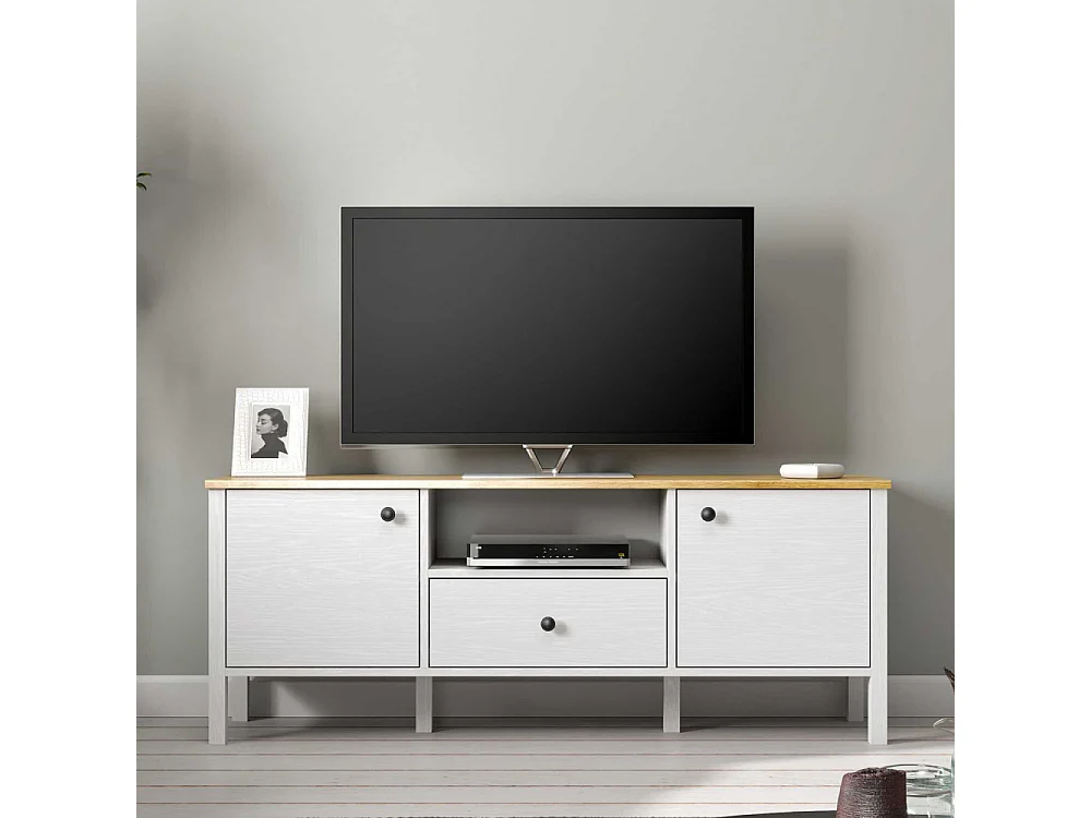 Meuble TV en aggloméré Frannie Modèle 1 : 150 x 35 x 58 cm