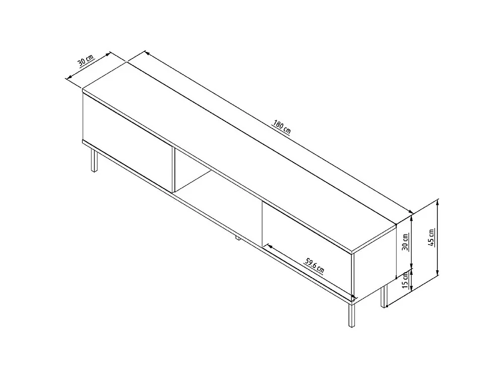 Soporte para TV – 180 cm x 45 cm x 30 cm – Blanco – MDF