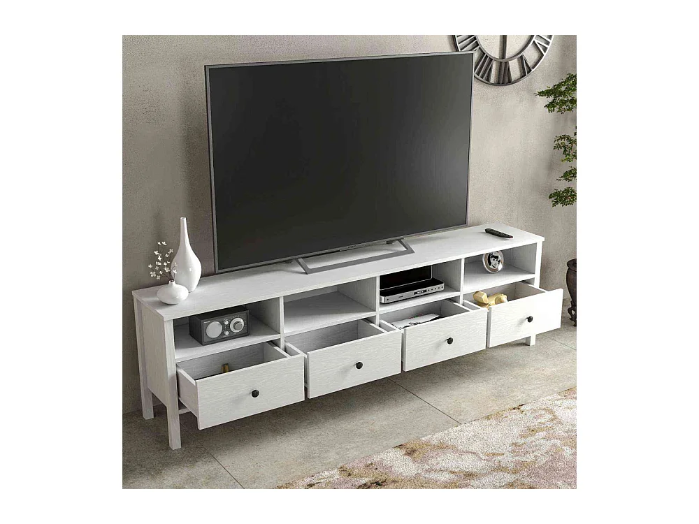 Meuble TV en aggloméré Frannie Modèle 6 : 200 x 35 x 58 cm