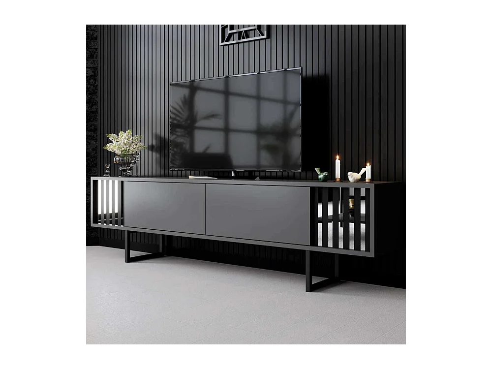 Meuble TV en aggloméré et métal Chrome Line