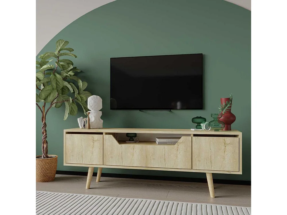 Meuble TV en aggloméré 150 x 29.8 x 53 cm Roma