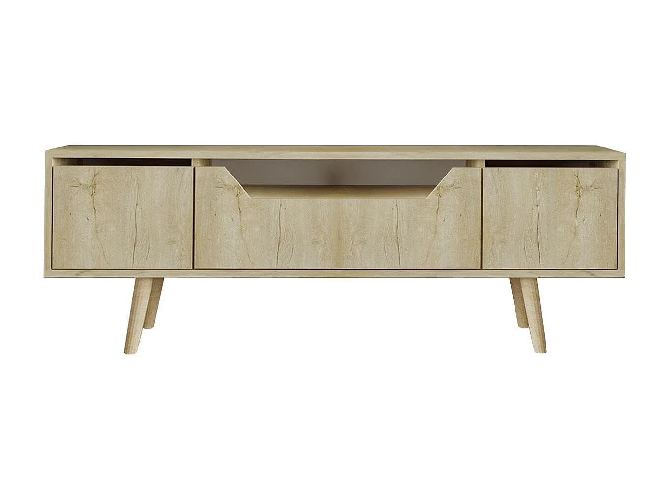 Mueble de TV – 150 cm – Roble Zafiro – Tablero aglomerado revestido de melamina