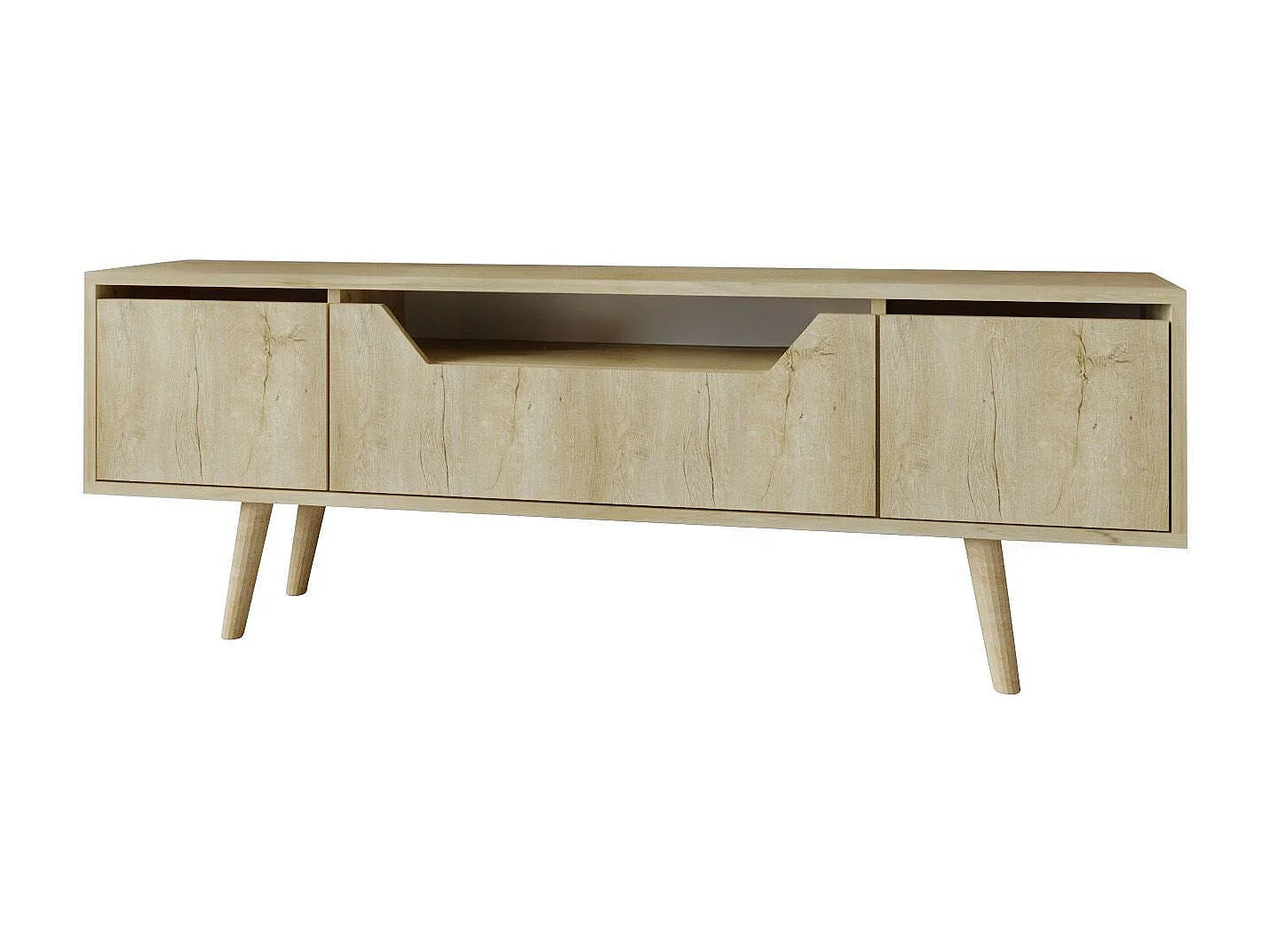 Mueble de TV – 150 cm – Roble Zafiro – Tablero aglomerado revestido de melamina