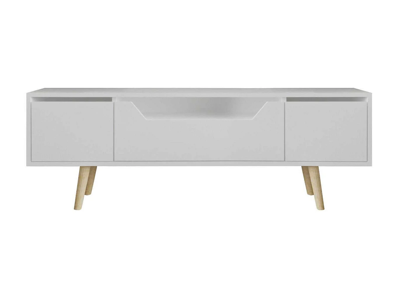 Mueble TV – 150 cm – Blanco – Aglomerado y Madera