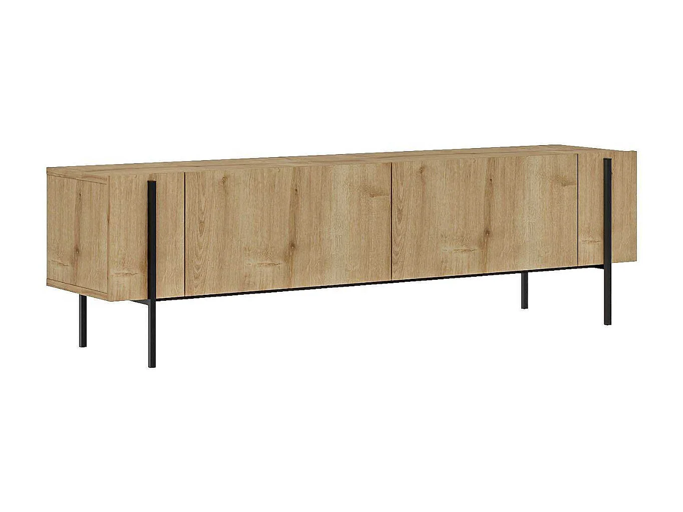 Mueble de TV – 160 cm de ancho – Roble Zafiro – Tablero de partículas revestido de melamina