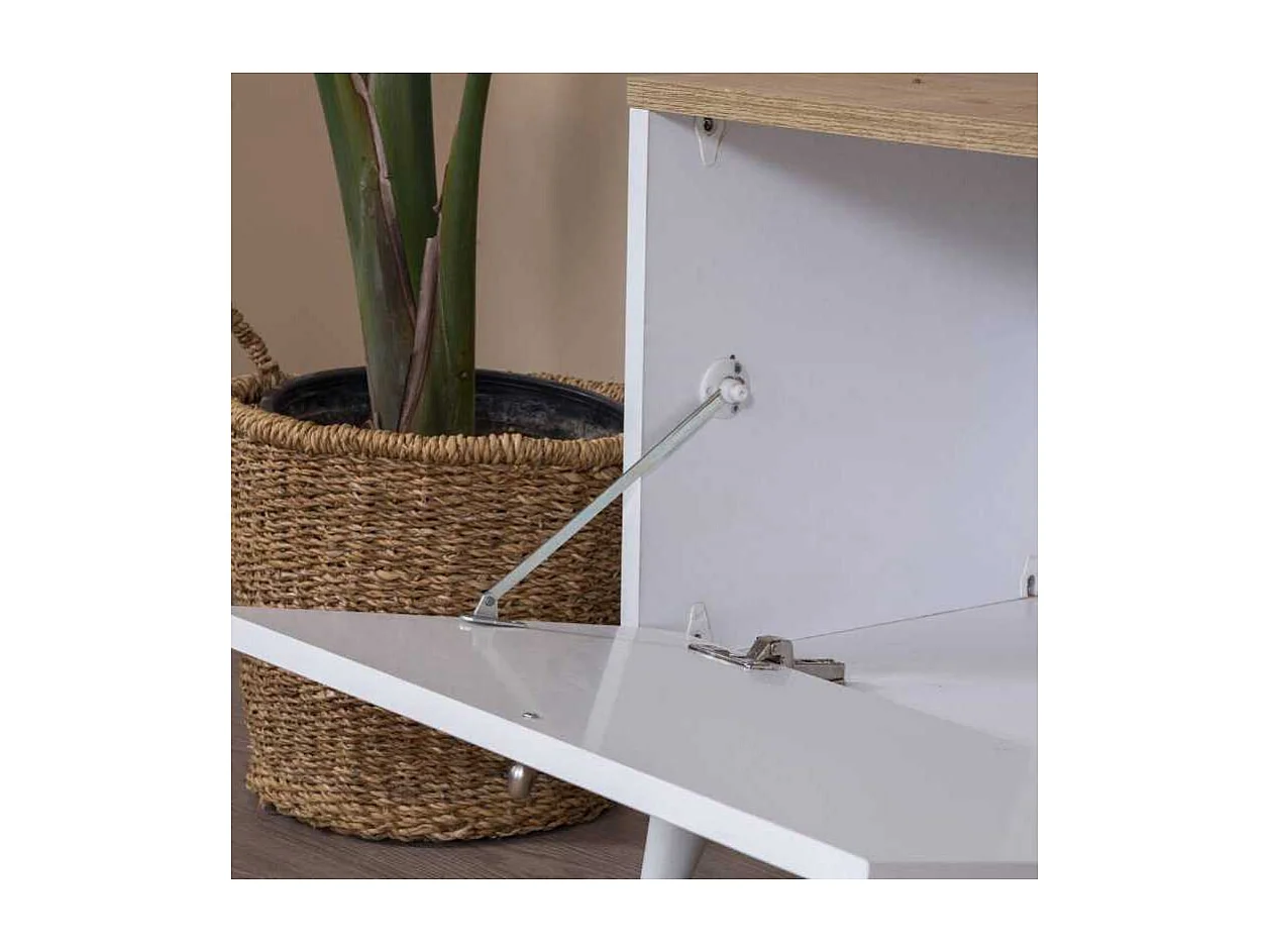 Móvel de TV – 55 cm x 180 cm x 41 cm – Branco e Carvalho – MDF