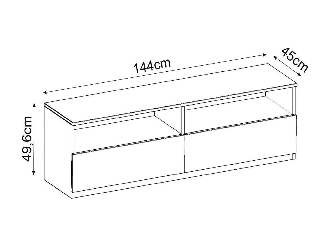 Móvel de TV – 144 cm x 49,8 cm x 45 cm – Nogueira – Painel de partículas