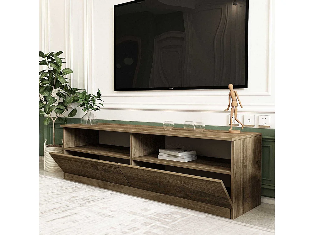 Móvel de TV – 144 cm x 49,8 cm x 45 cm – Nogueira – Painel de partículas