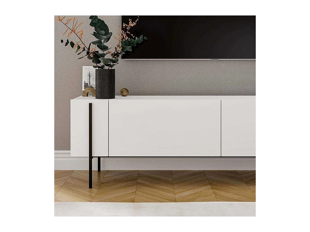 Meuble TV en aggloméré et métal Herman