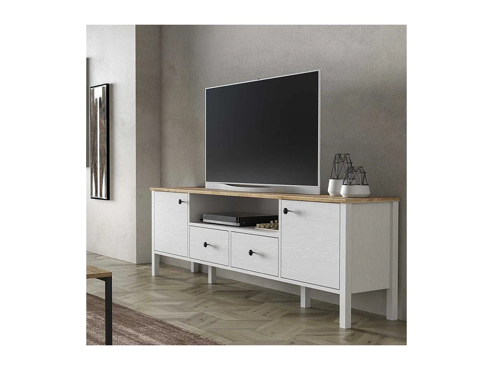 Meuble TV en aggloméré Frannie Modèle 4 : 180 x 35 x 58 cm