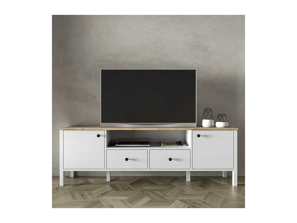 Meuble TV en aggloméré Frannie Modèle 4 : 180 x 35 x 58 cm