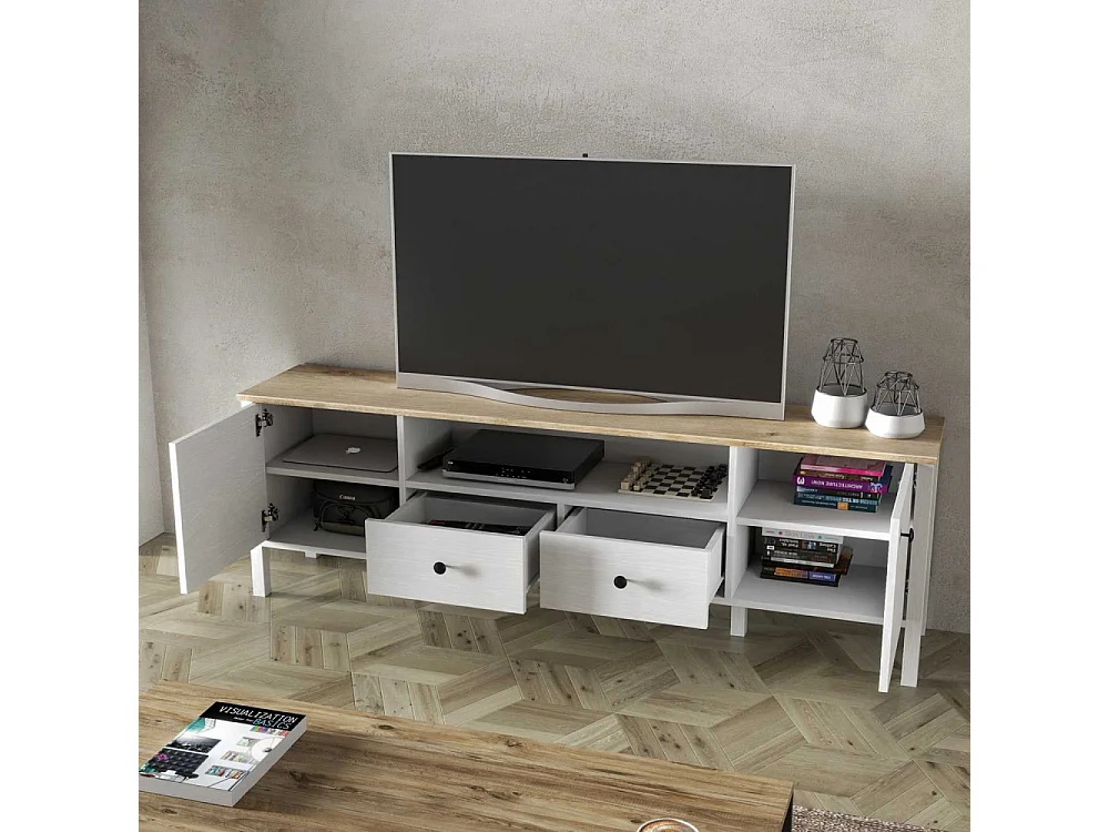 Móvel de TV – 180 cm x 58 cm x 35 cm – Branco – MDF