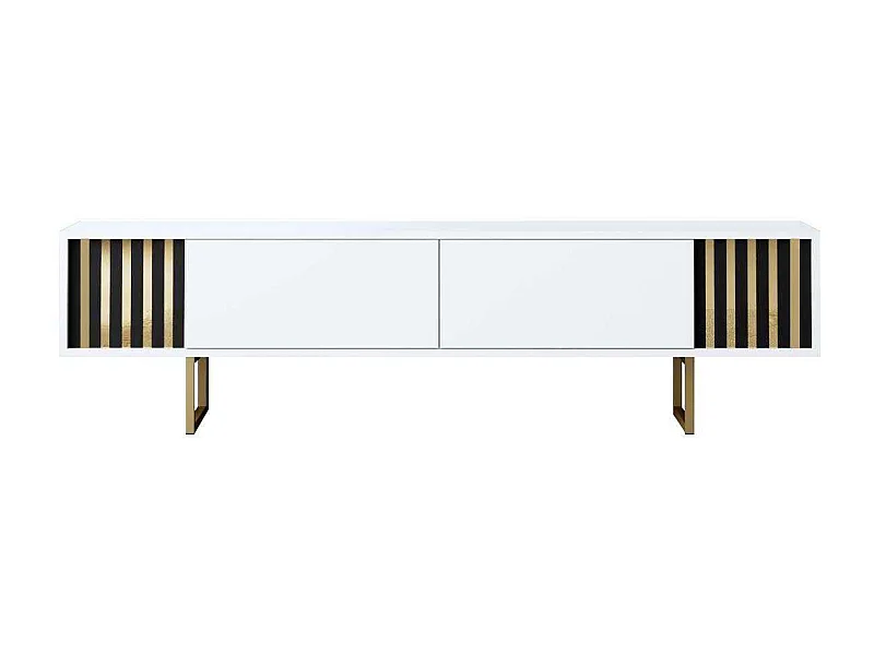 Móvel de TV – 180 cm x 30 cm x 48 cm – Branco e Dourado – MDF