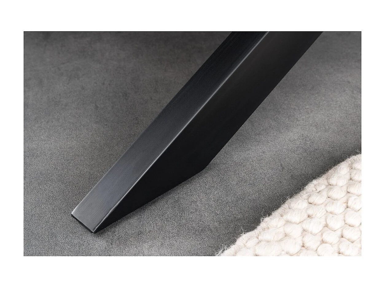 Table de salle à manger ARKAYA – Bois massif d'acacia verni et métal noir – 200 cm – Plateau épais 60 mm – Style industriel