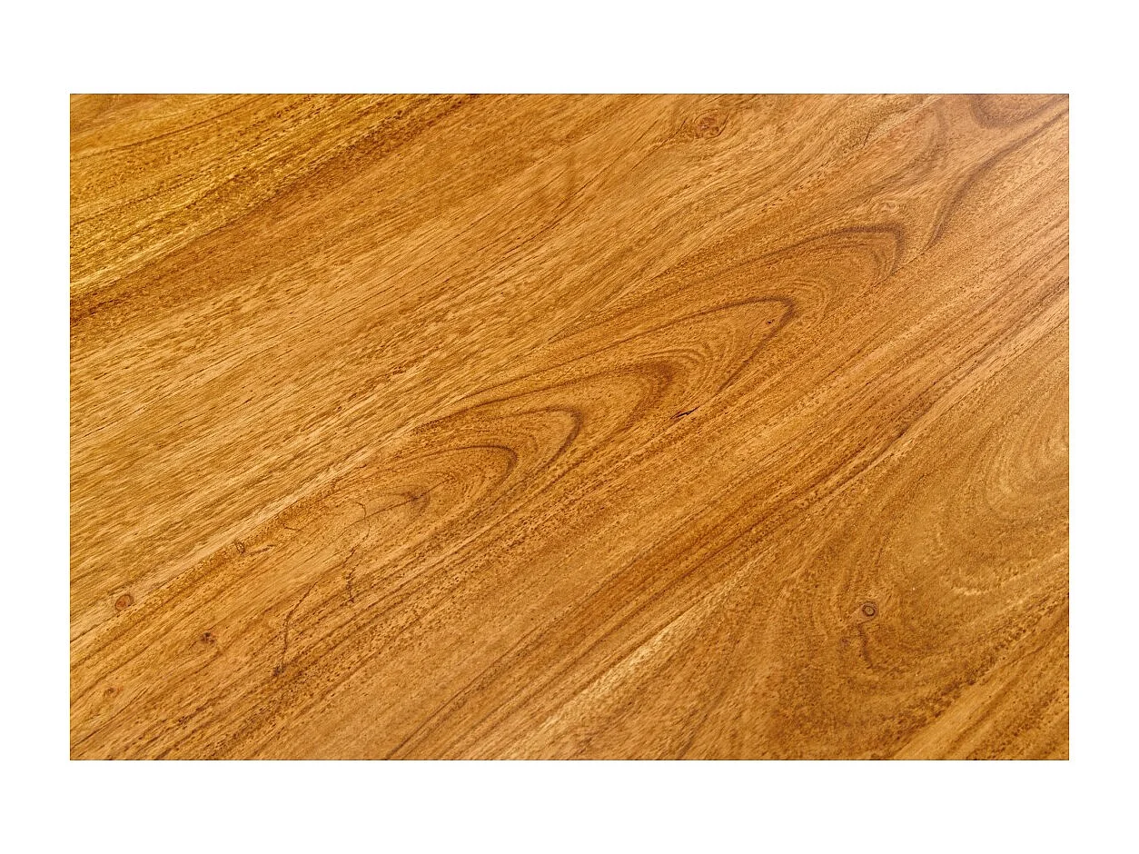 Table ARKAYA – Bois massif d'acacia verni et métal noir – 200 cm – Style industriel