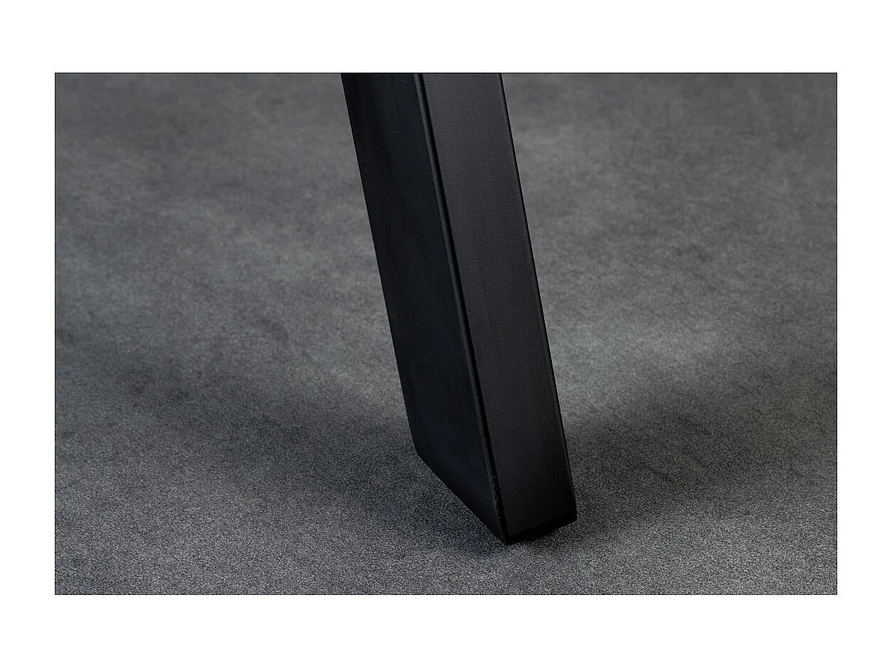 Table LODEN – Bois massif de manguier verni et métal noir – diamètre 145 cm – Style industriel