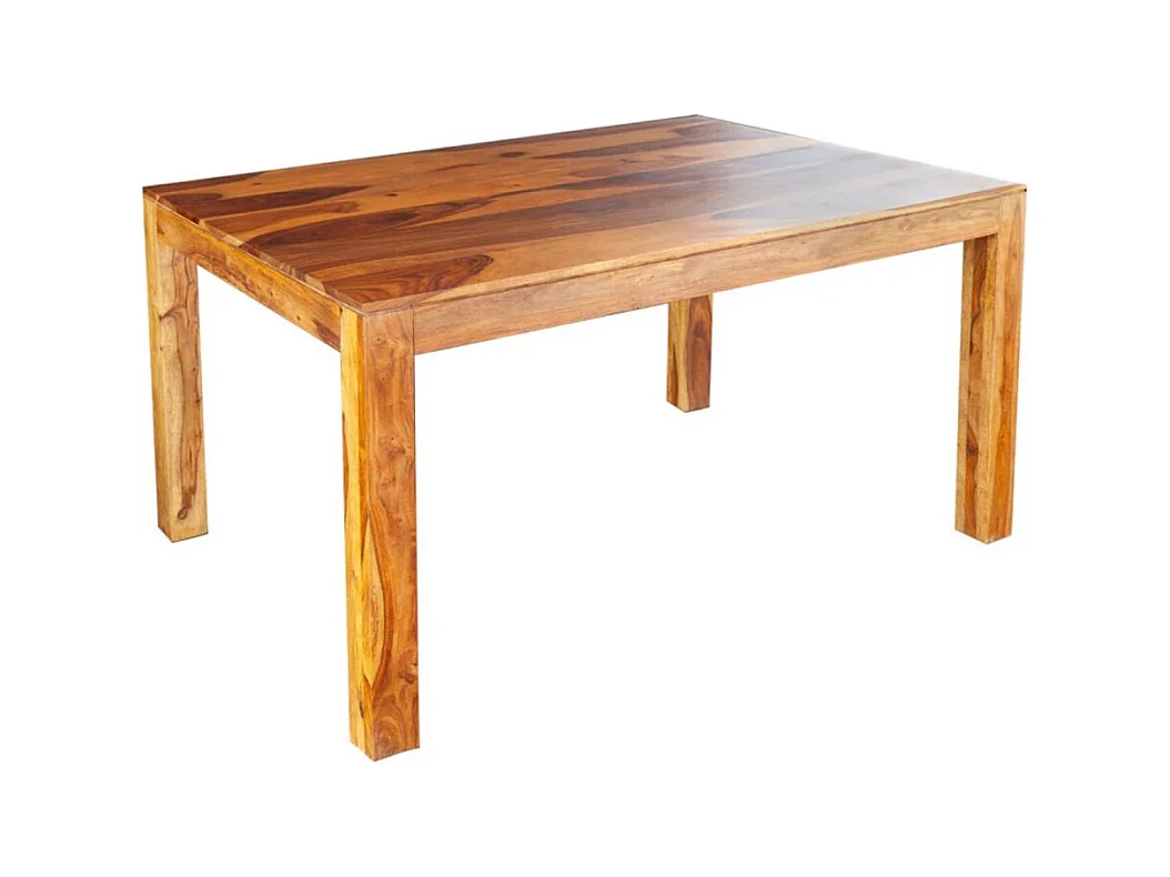 Table TAVINA – Bois massif de sheesham – 135 cm – Plateau épais 97 mm – Style rustique