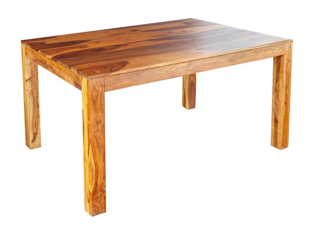 Table TAVINA – Bois massif de sheesham – 135 cm – Plateau épais 97 mm – Style rustique