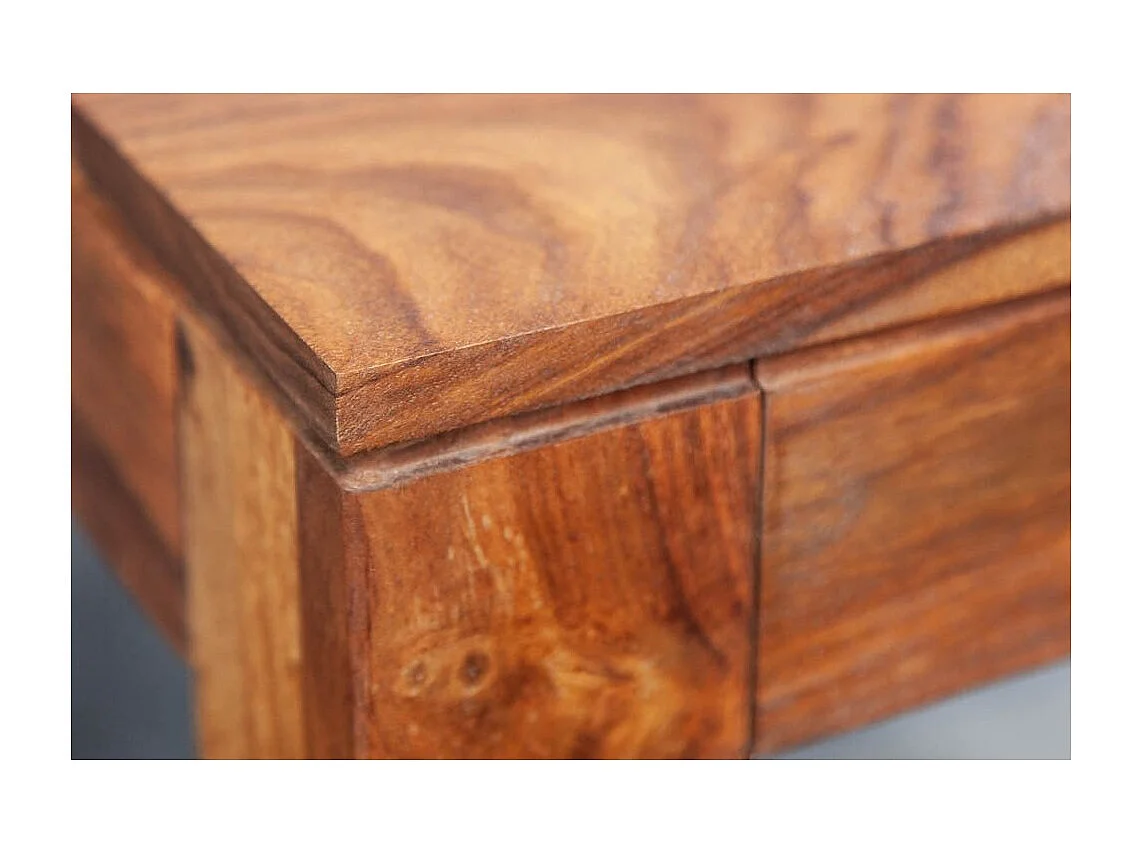 Table TAVINA – Bois massif de sheesham – 135 cm – Plateau épais 97 mm – Style rustique