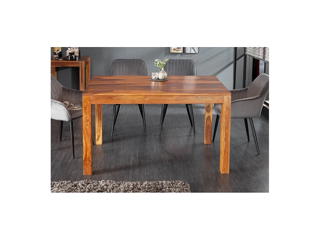 Table TAVINA – Massivholz Sheesham – 135 cm – Platte Stärke 97 mm – Rustikaler Stil