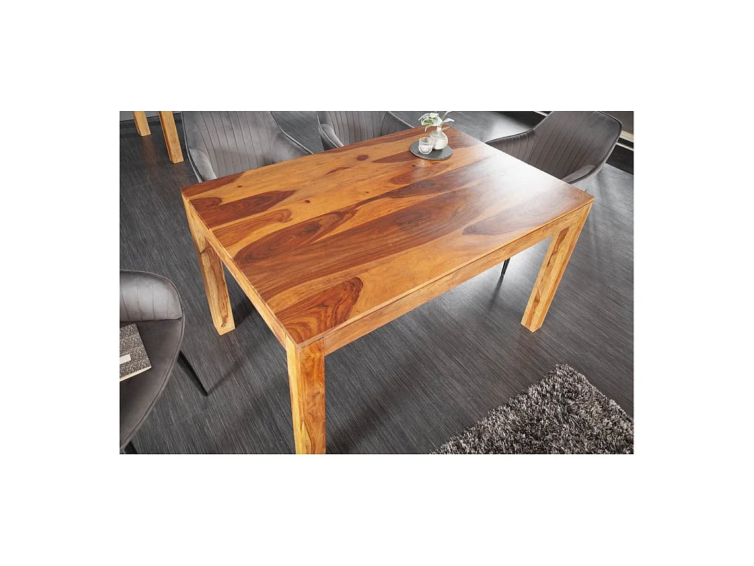 Table TAVINA – Massivholz Sheesham – 135 cm – Platte Stärke 97 mm – Rustikaler Stil
