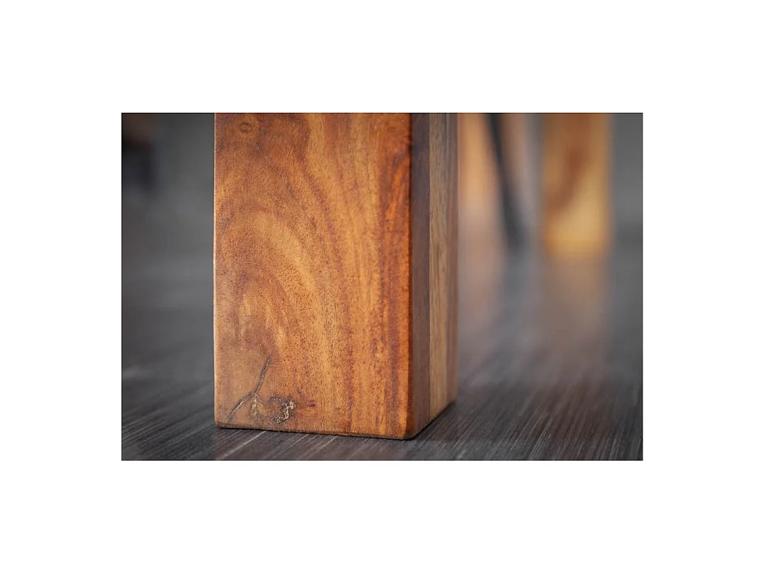 Table TAVINA – Massivholz Sheesham – 135 cm – Platte Stärke 97 mm – Rustikaler Stil