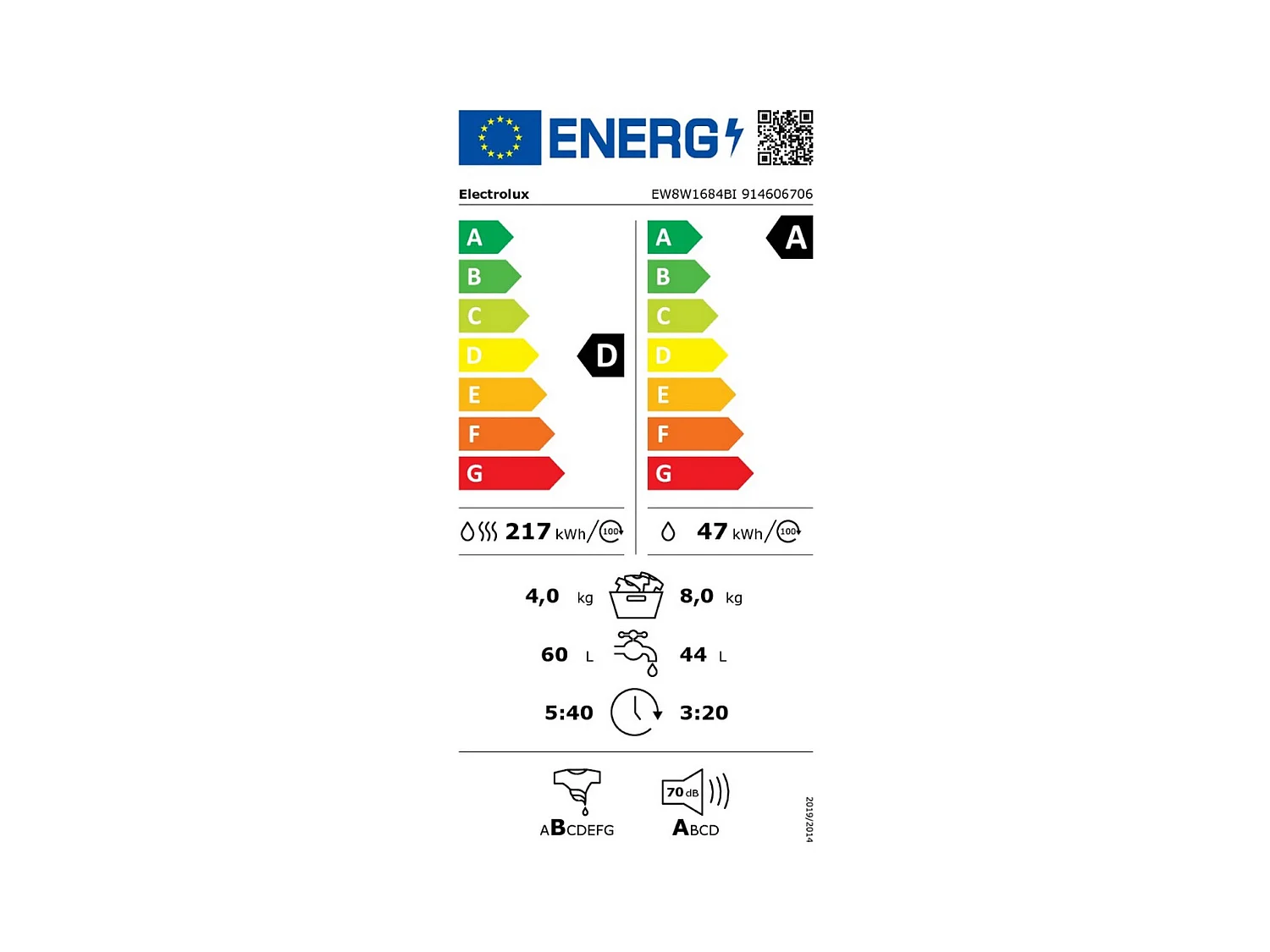Electrolux Lave-linge séchant intégrable 8/4kg 1600 tours/min - EW8W1684BI