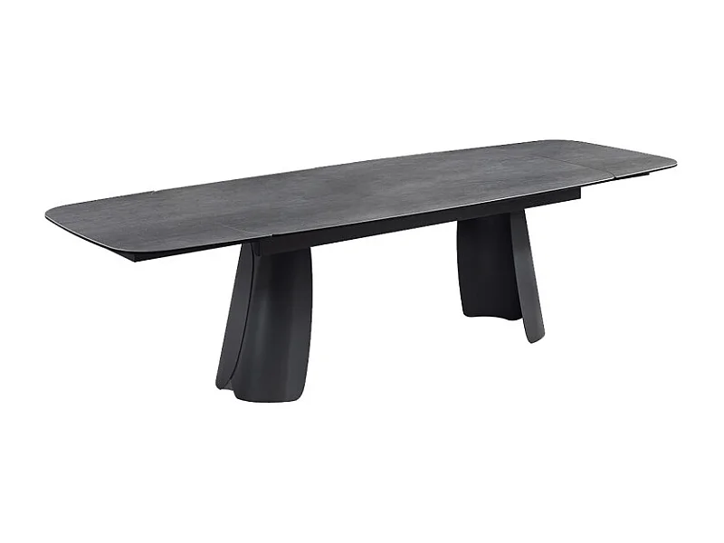Table extensible 200 à 300 cm céramique gris pieds demi-lune - ALYSSA