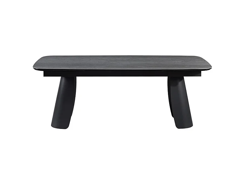 Table extensible 200 à 300 cm céramique gris pieds demi-lune - ALYSSA