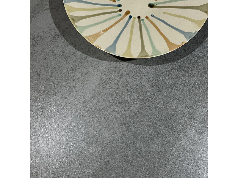 Table extensible 200 à 300 cm céramique gris pieds demi-lune - ALYSSA