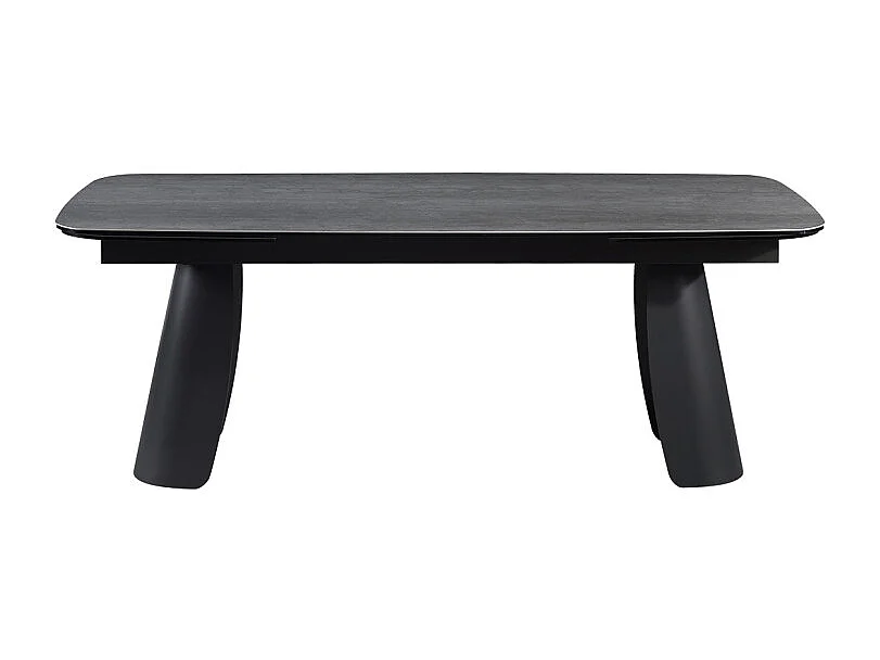 Table extensible 200 à 300 cm céramique gris pieds demi-lune - ALYSSA