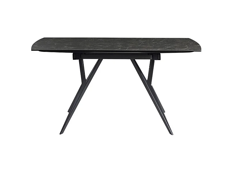 Table extensible 90 à 160 cm céramique gris anthracite marbré - EMMETT