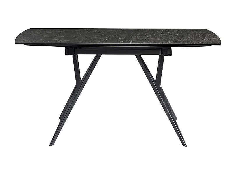 Table extensible 90 à 160 cm céramique gris anthracite marbré - EMMETT