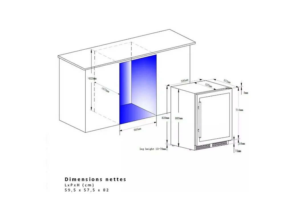 La Sommelière Cave à vin encastrable de service 51 bouteilles - LSBU51DB2